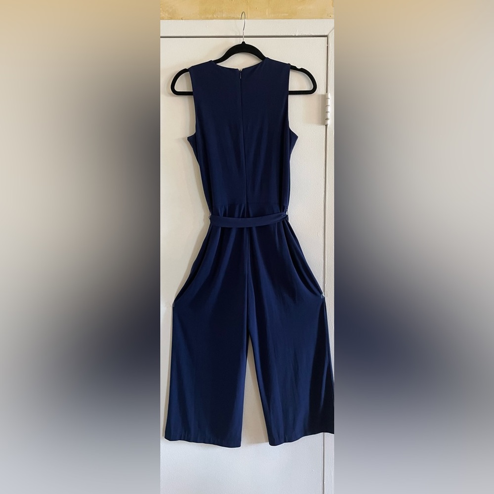 Michael Kors Navy Solid Color Jumpsuit
